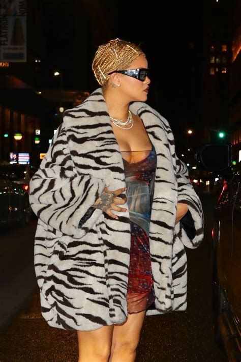 Rihanna Stuns In Chic Zebra Striped Ensemble For NYC Night Out CelebMafia