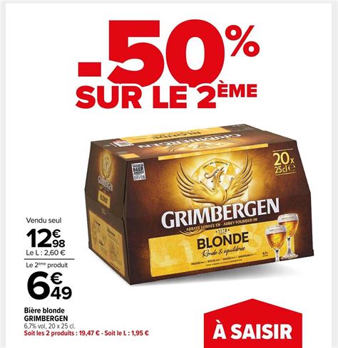 Promo Bière Blonde Grimbergen chez Carrefour Market iCatalogue fr