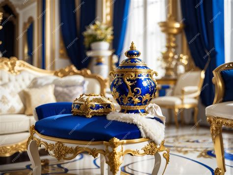 Premium AI Image | Regal Elegance Royal Blue Gold and Ivory Color ...