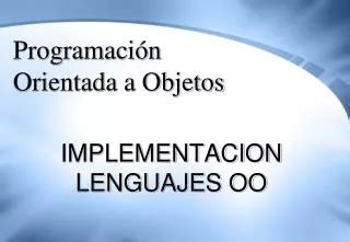 Ppt Programaci N Orientada A Objetos Powerpoint Presentation Free