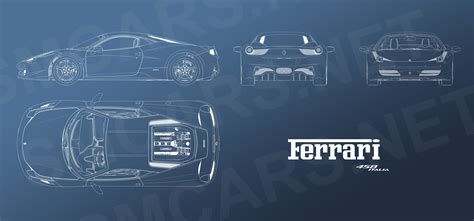 Ferrari 458 Italia Blueprints Pinterest