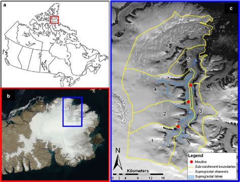 Field location. (a) Canada with Devon Island boxed in red. (b) Devon ...