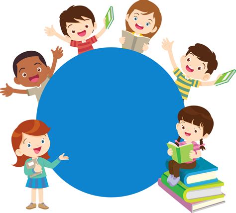 Happy Children Studying Together In A Colorful Classroom 59033272 Png