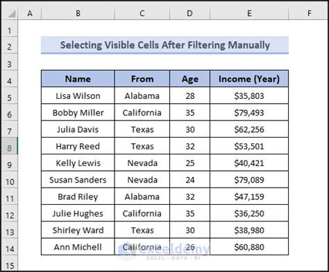 How To Select Visible Cells In Excel With Vba 5 Easy Methods