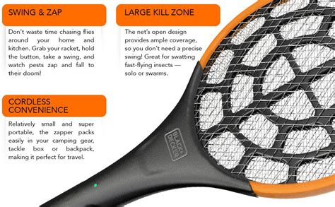 Amazon BLACK DECKER Electric Fly Swatter Fly Zapper Tennis Bug