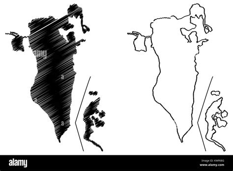 Bahrain Map Vector Illustration Scribble Sketch Kingdom Of Bahrain