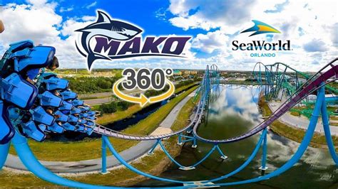 VR 360 5K Mako Roller Coaster On Ride Back Seat POV SeaWorld Orlando