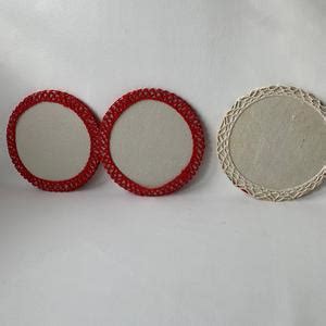 Vintage Hot Pads Trivets Crocheted Strawberry Pro Tex Table Mat Red White Set Etsy
