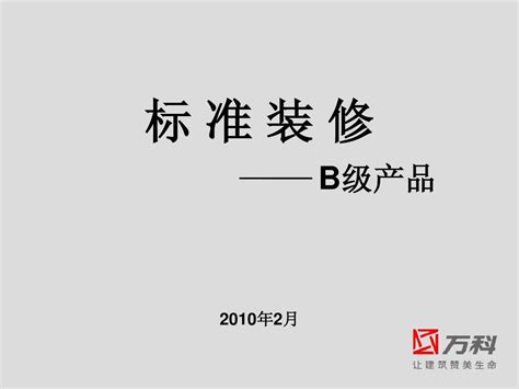 万科标准装修 B级产品word文档在线阅读与下载无忧文档