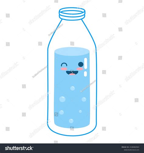 Cute water bottle funny stickers poster. World - Royalty Free Stock Vector 2148482943 - Avopix.com