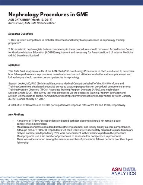 (PDF) ASN Data Brief: Nephrology Procedures in GME