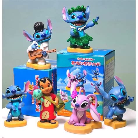 6Pcs Set Anime Cartoon Lilo Stitch Angel Kawaii Mini Q Verison PVC