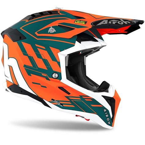 AIROH AVIATOR 3 RAMPAGE Laranja Capacete Offroad Salgados Moto