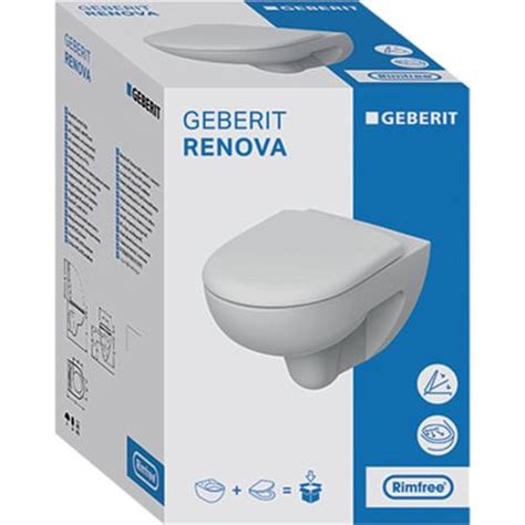 Pack Cuvette WC Suspendue RENOVA RIMFREE 6 L Avec Abattant GEBERIT 500