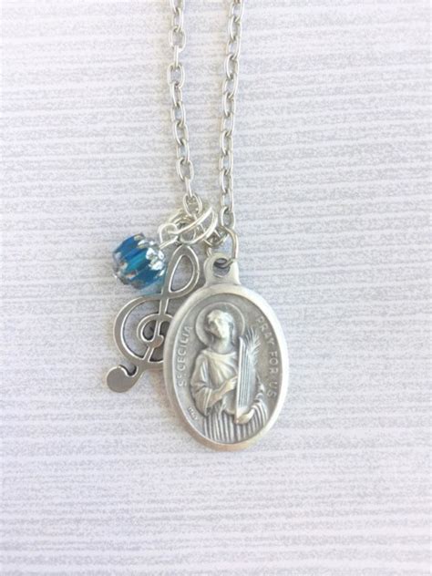 St Cecilia Necklace T For Musicians Confirmation Saint Necklace
