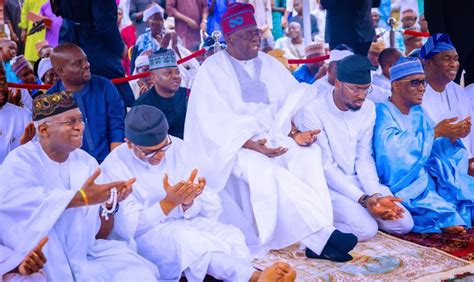 Eid El Kabir Tinubu In Lagos Prays At Dodan Barracks Prayer Ground