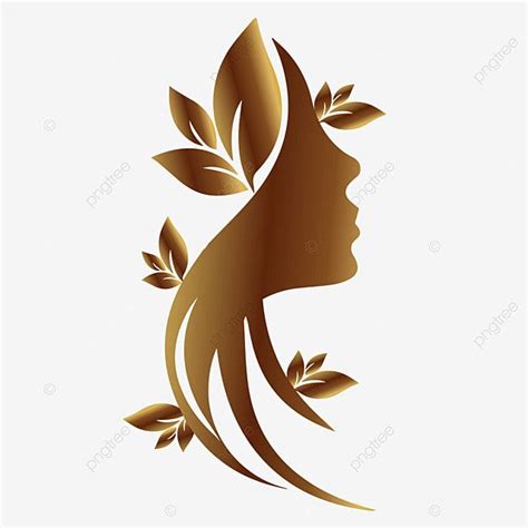 a woman's face with leaves on her head, silhouette, logo png and psd