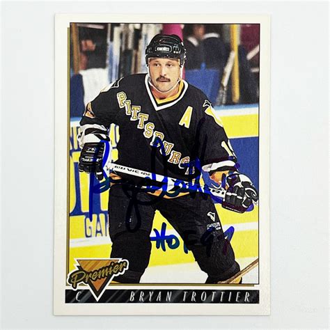 Bryan Trottier Autographed 1993 94 O Pee Chee Premier Hockey Card NHL