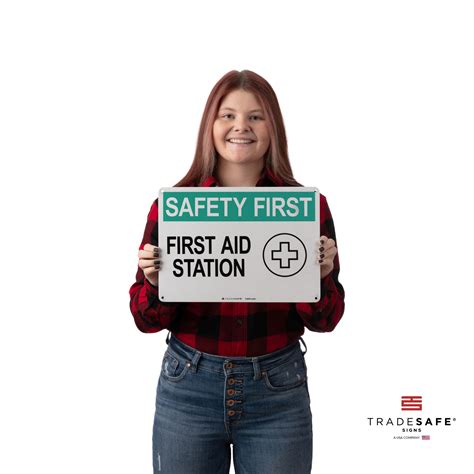 First Aid Station Sign Aluminum Safety Sign Tradesafe