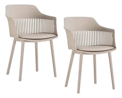 Kit 2 Cadeiras Jantar Marcela Nude Polipropileno Frete grátis