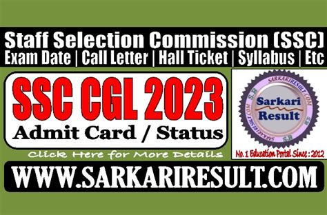 SSC CGL Tier II Admit Card 2023 For CR MPR NR WR And Other