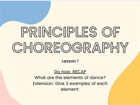 choreography teaching resources