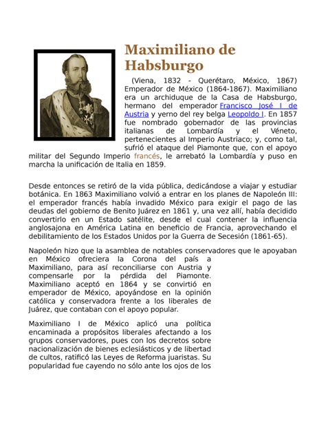 Maximiliano De Habsburgo Maximiliano De Habsburgo Viena 1832