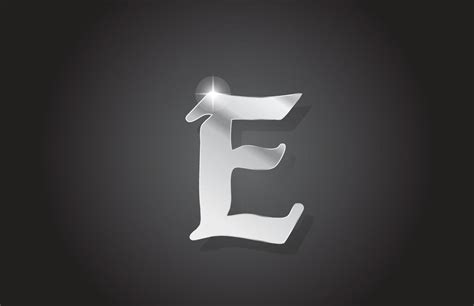 E Vintage Grey Alphabet Letter Logo Icon Design Creative Template For