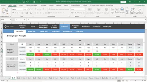 Planilha De Gest O Estrat Gica Completa Em Excel Planilhas Prontas