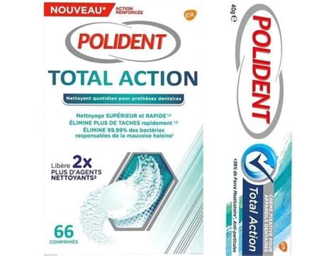 Polident Pack Total Action 1 Nettoyant Total Action 1 Creme