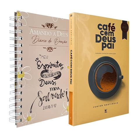 Kit 2 Livros Devocional Café Deus Pai 2023 Diário de Oração