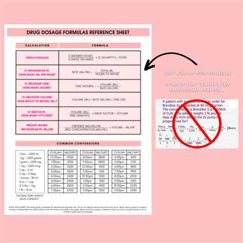 Drug Dosage Calculation Nursing Cheat Sheet Bundle - Printable PDF – OrganizedNurseDesigns