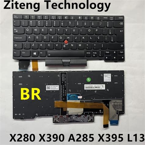 New Original Br Brazil Backlit Keyboard For Lenovo Thinkpad X280 A285 X390 X395 L13 Yoga Laptop