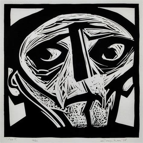 Face Ii 1978 Linocut Noel Counihan Australian 1913 1986 Ref