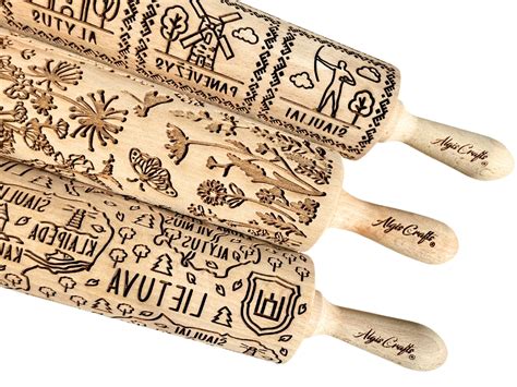 Lithuania Rolling Pin Set Lithuania Lithuanian Towns Meadow