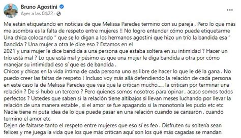 Bruno Agostini Está pésimo que una mujer le diga bandida a otra por