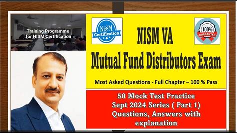 NISM Exam Preparation NISM VA Mutual Fund Distributors Exam 12