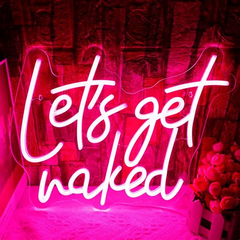 Whungfa Let S Get Naked Neon Sign For Wall Decor USB Powered Dimmable