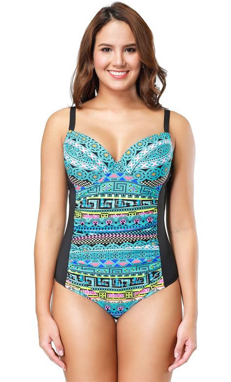 Senfloco Senfloco Women Plus Size Swimwear Sexy Monokini Swimsuits Push Up Bra Top One Piece