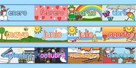 Months Of The Year Display Borders Spanish Spanish Months