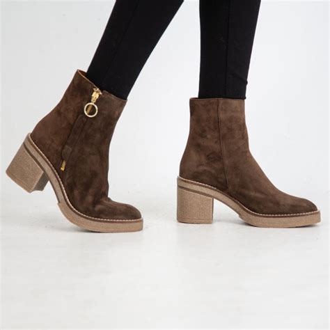 Alpe Janis Crepe Soled Ankle Boot With Zip Brown