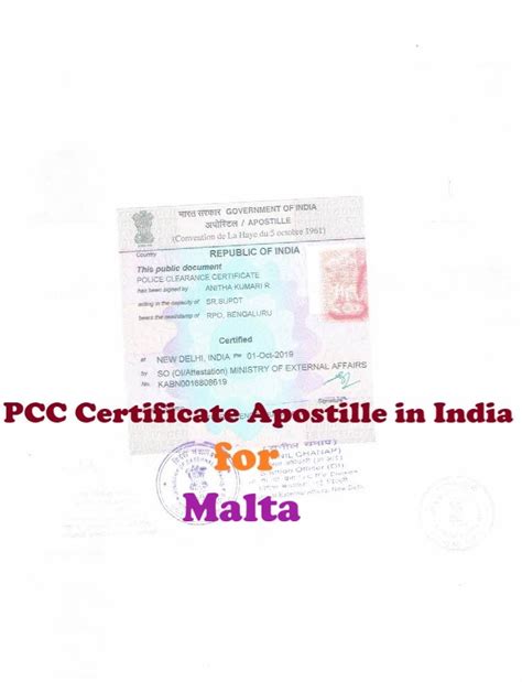 Pcc Certificate Apostille Malta No Criminal Record Certificate