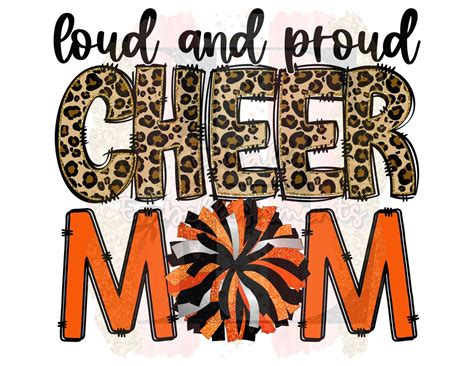 Loud And Proud Cheer Mom Orange Pom Poms Friday Night Lights Leopard