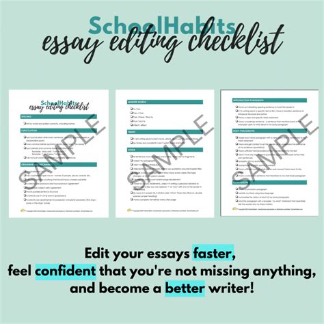 editing checklist sample - SchoolHabits