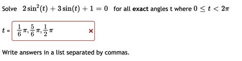 Solved Solve 2 Sin T 3 Sin T 1 0 For All Exact