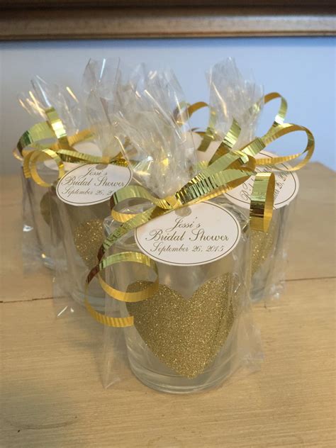 Gold Glitter Wedding Favor Votive Candle Holders Bridal Shower