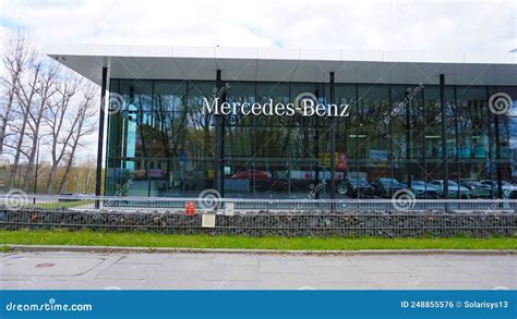 Mercedes Benz Building Car Sign Store Dealership Entrance Shop Logo