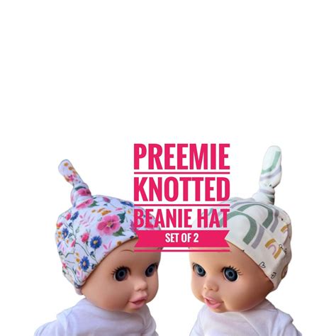 Preemie Knotted Beanie Hat Set Of Preemie Winter Hat Nicu Care