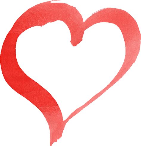 15 Red Watercolor Heart PNG Transparent OnlyGFX