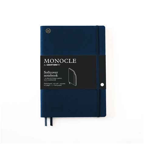 Notizbuch B5 Monocle Softcover 128 Nummerierte Seiten Navy Dotted